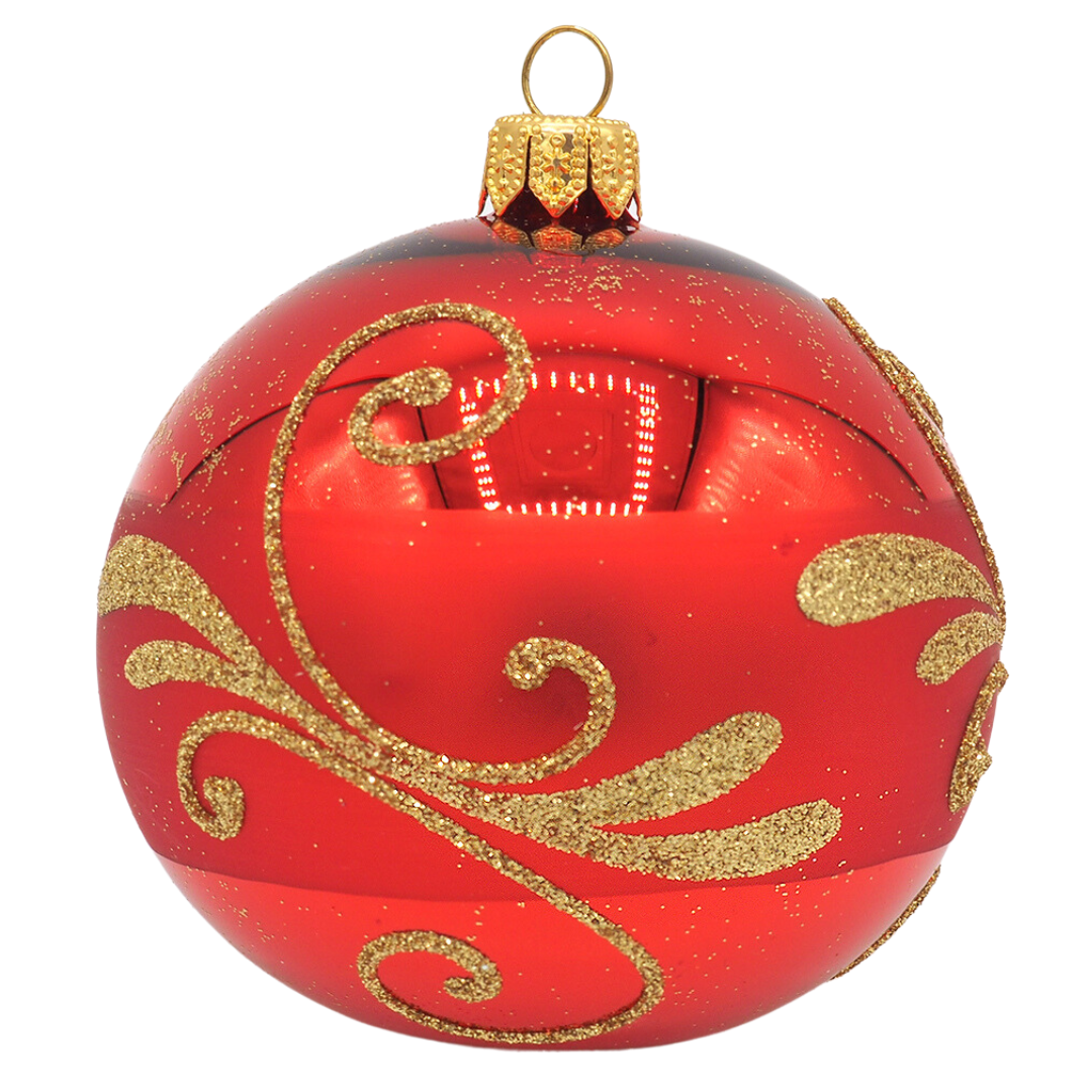 Glass Bauble ROSTOCK rot 10cm