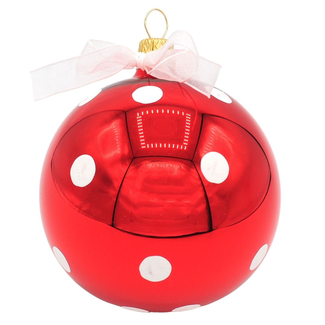 Glass Bauble POLKA 8cm