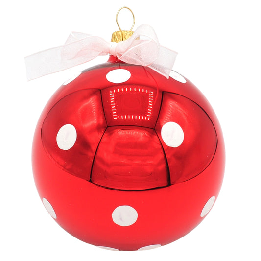 Glass Bauble POLKA 6cm