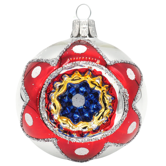 Glass Bauble RETROFLOWER Mix 7cm