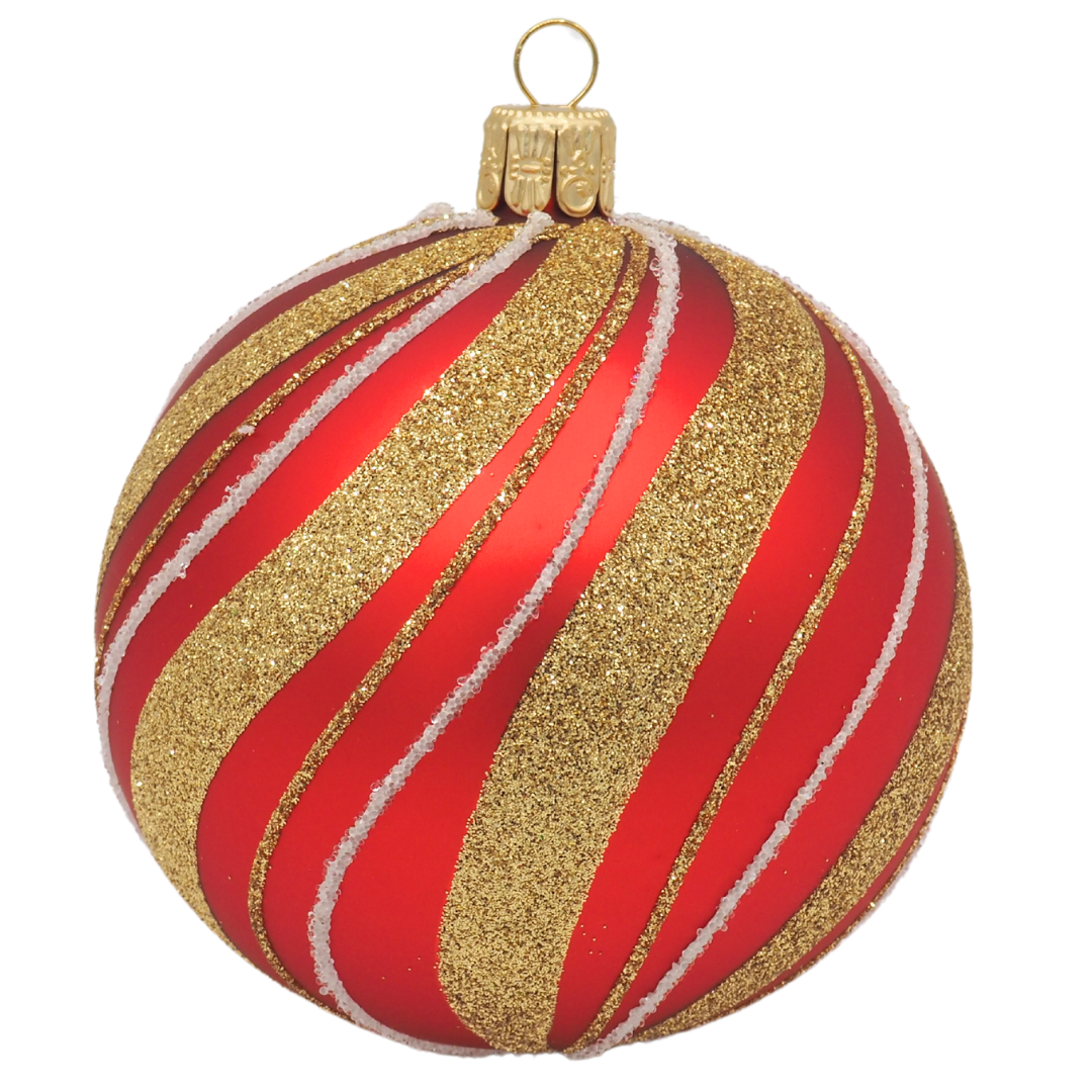 Glass Bauble CANDYCANE 8cm