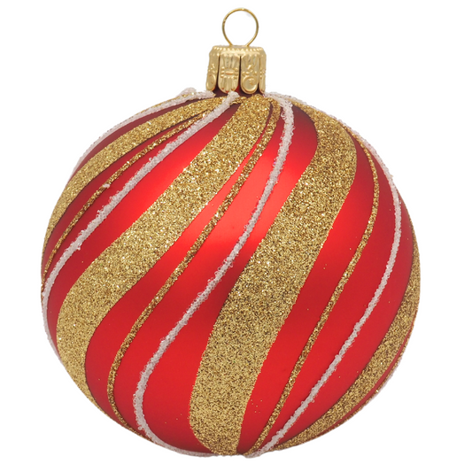 Glass Bauble CANDYCANE 8cm