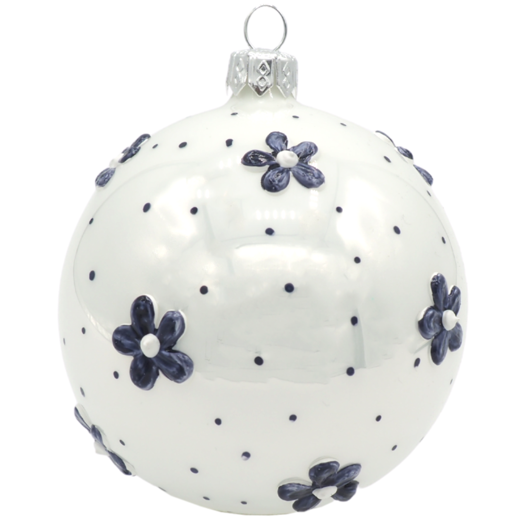 Glass Bauble DAISY 8cm