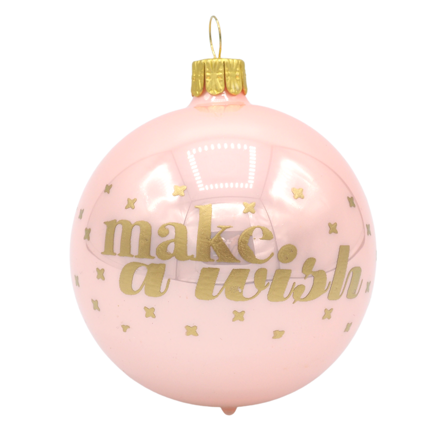 Glass Bauble WORDS make a whish 7cm