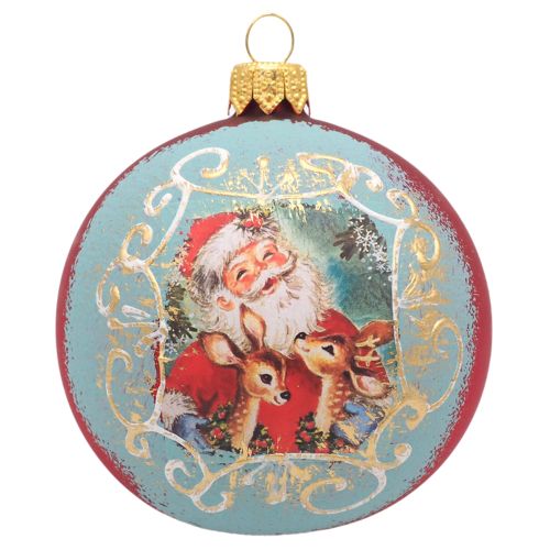 Glass Bauble SANTA 8cm