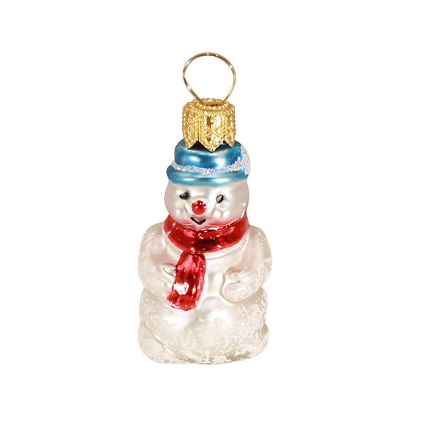 Glass Miniatur SNOWMAN blue