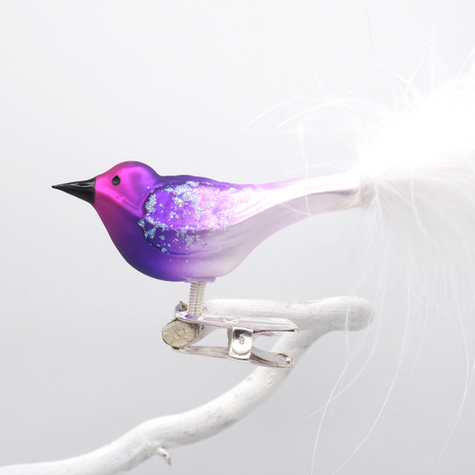 Glass bird small BAYU purple