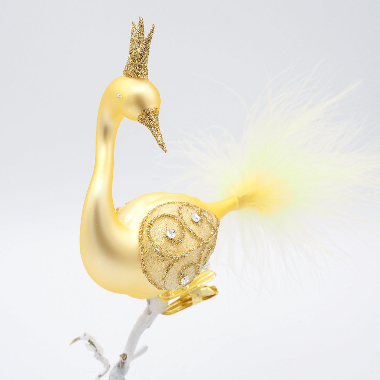 Glass Swan PRINCESS gold matt