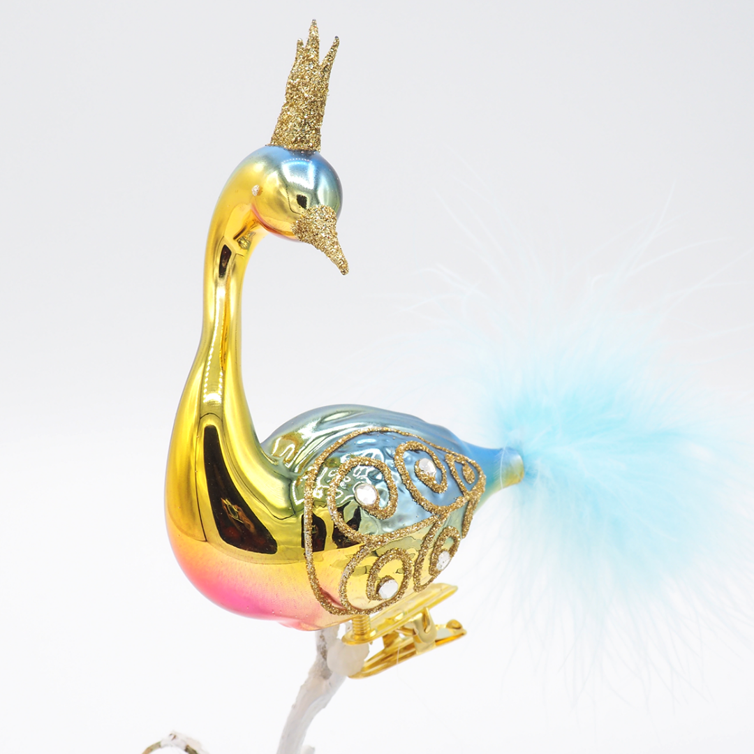 Glass Swan PRINCESS mixed blue