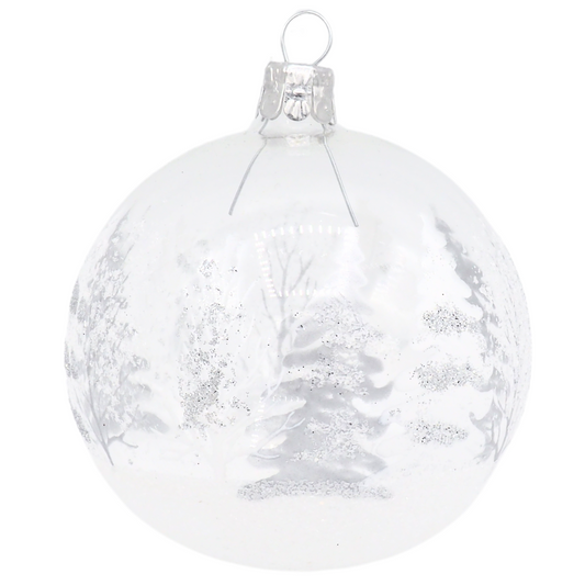 Glass Bauble TANNENBAUM silver 8cm