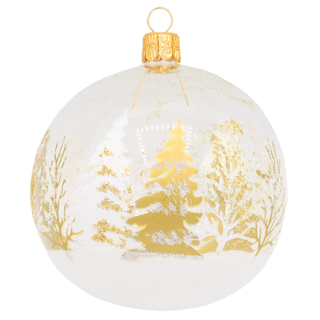 Glass Bauble TANNENBAUM gold 8cm