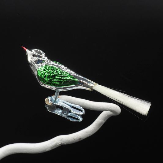 Glass bird small LEIPZIG green