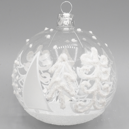 Glass Bauble SANTAS FOREST 8cm