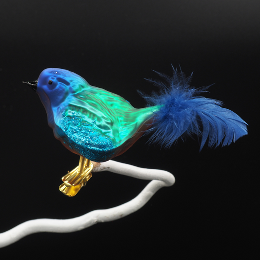 Glass Bird SPATZ cyan